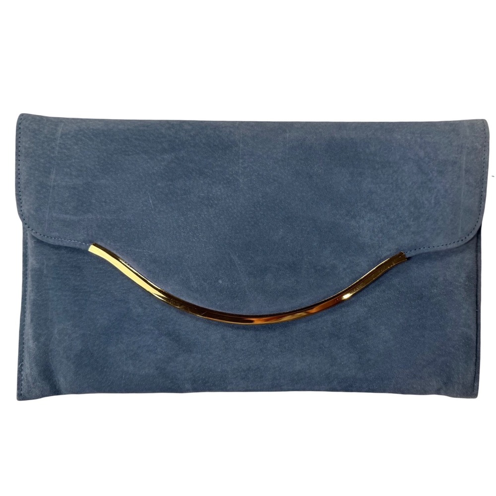 Toni Hush Puppies Vintage 80's-90's Super Suede Pigskin Leather Clutch‎ Blue NWT